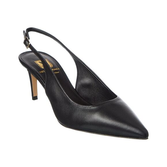 M By Bruno Magli Rima Leather Slingback Pump, Black - Picture 1 of 5
